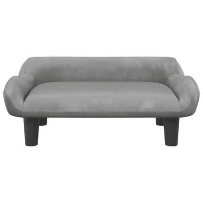 Divano per Bambini Grigio Chiaro 70x40x24 cm in Velluto