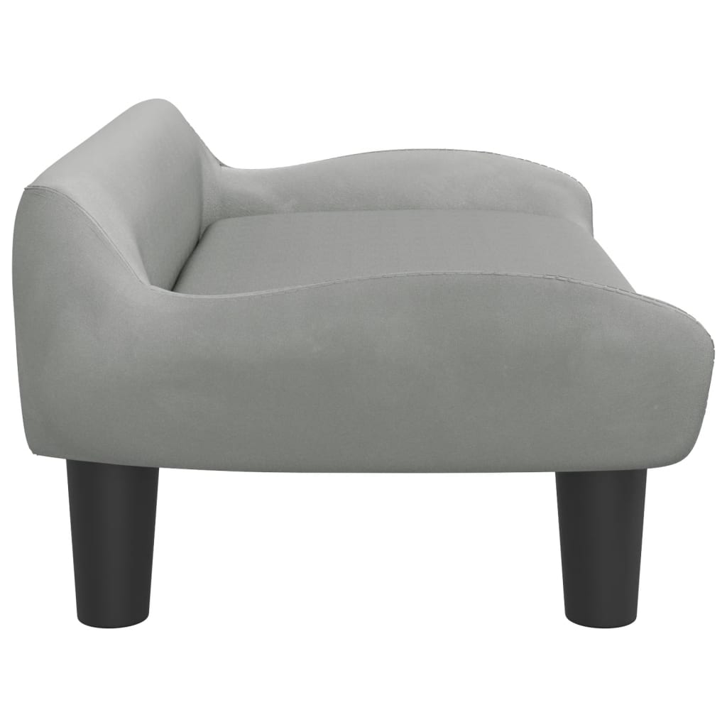 Divano per Bambini Grigio Chiaro 70x40x24 cm in Velluto