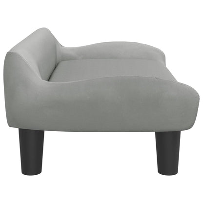 Divano per Bambini Grigio Chiaro 70x40x24 cm in Velluto