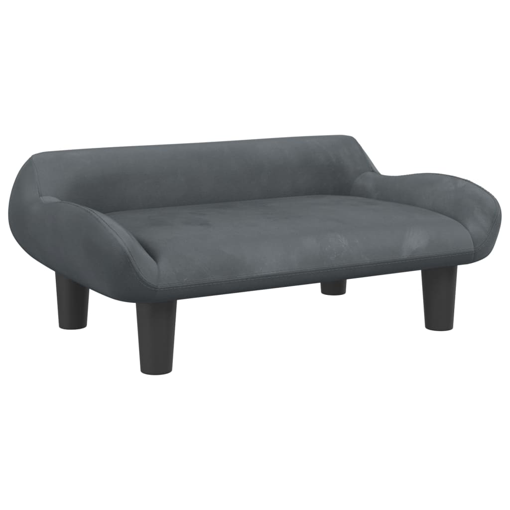 Divano per Bambini Grigio Scuro 70x40x24 cm in Velluto