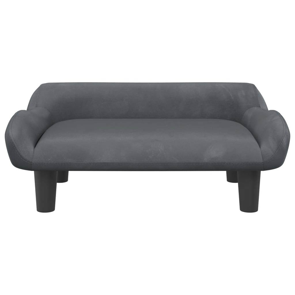Divano per Bambini Grigio Scuro 70x40x24 cm in Velluto