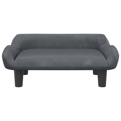 Divano per Bambini Grigio Scuro 70x40x24 cm in Velluto