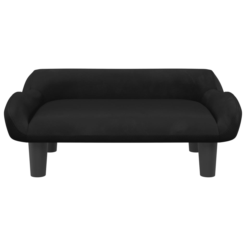 Divano per Bambini Nero 70x40x24 cm in Velluto