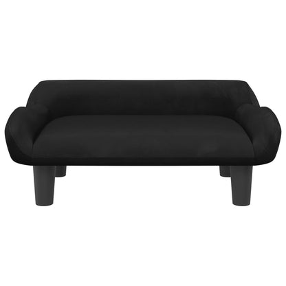 Divano per Bambini Nero 70x40x24 cm in Velluto