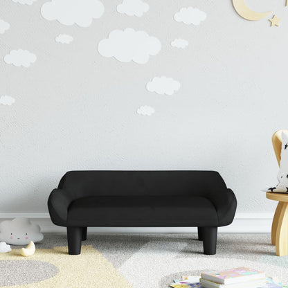 Divano per Bambini Nero 70x40x24 cm in Velluto