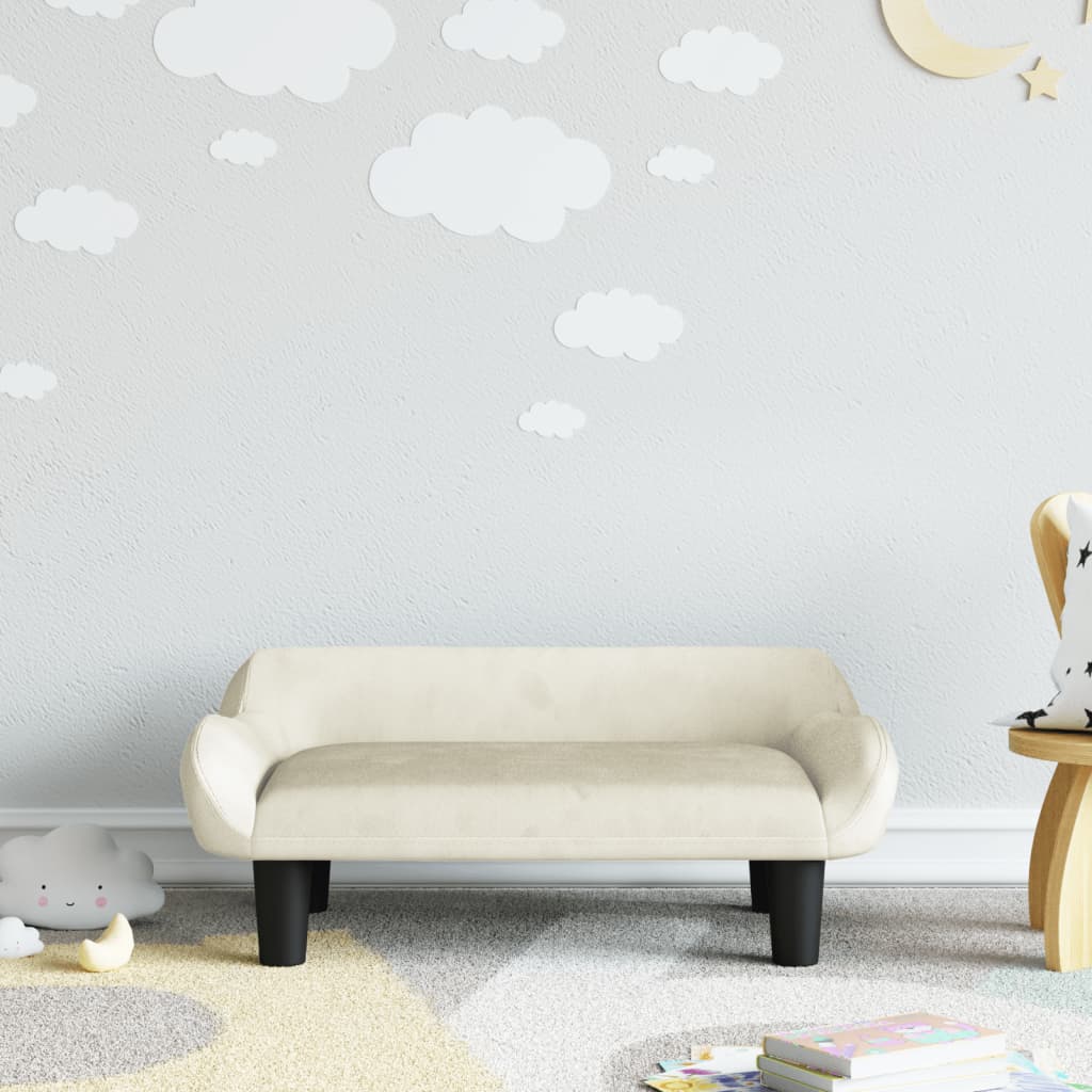 Divano per Bambini Crema 70x40x24 cm in Velluto