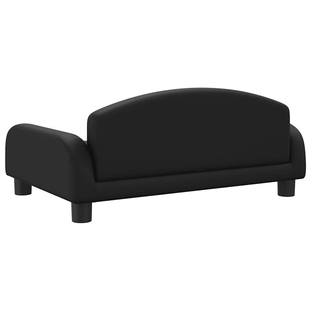 Divano per Bambini Nero 70x45x30 cm in Similpelle