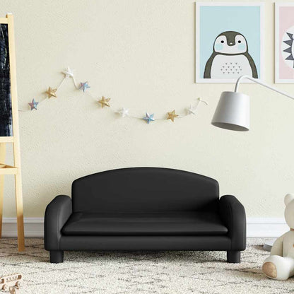 Divano per Bambini Nero 70x45x30 cm in Similpelle