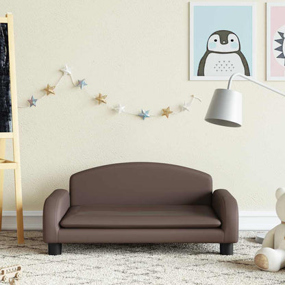 Divano per Bambini Marrone 70x45x30 cm in Similpelle