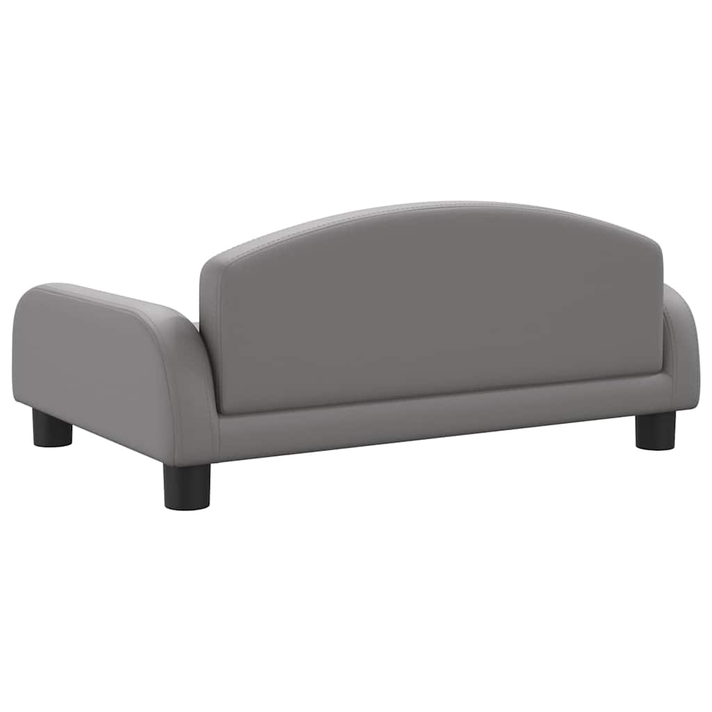 Divano per Bambini Grigio 70x45x30 cm in Similpelle