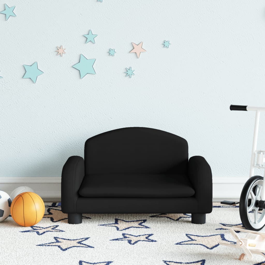 Divano per Bambini Nero 50x40x30 cm in Tessuto
