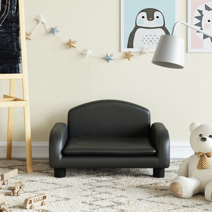 Divano per Bambini Nero 50x40x30 cm in Similpelle