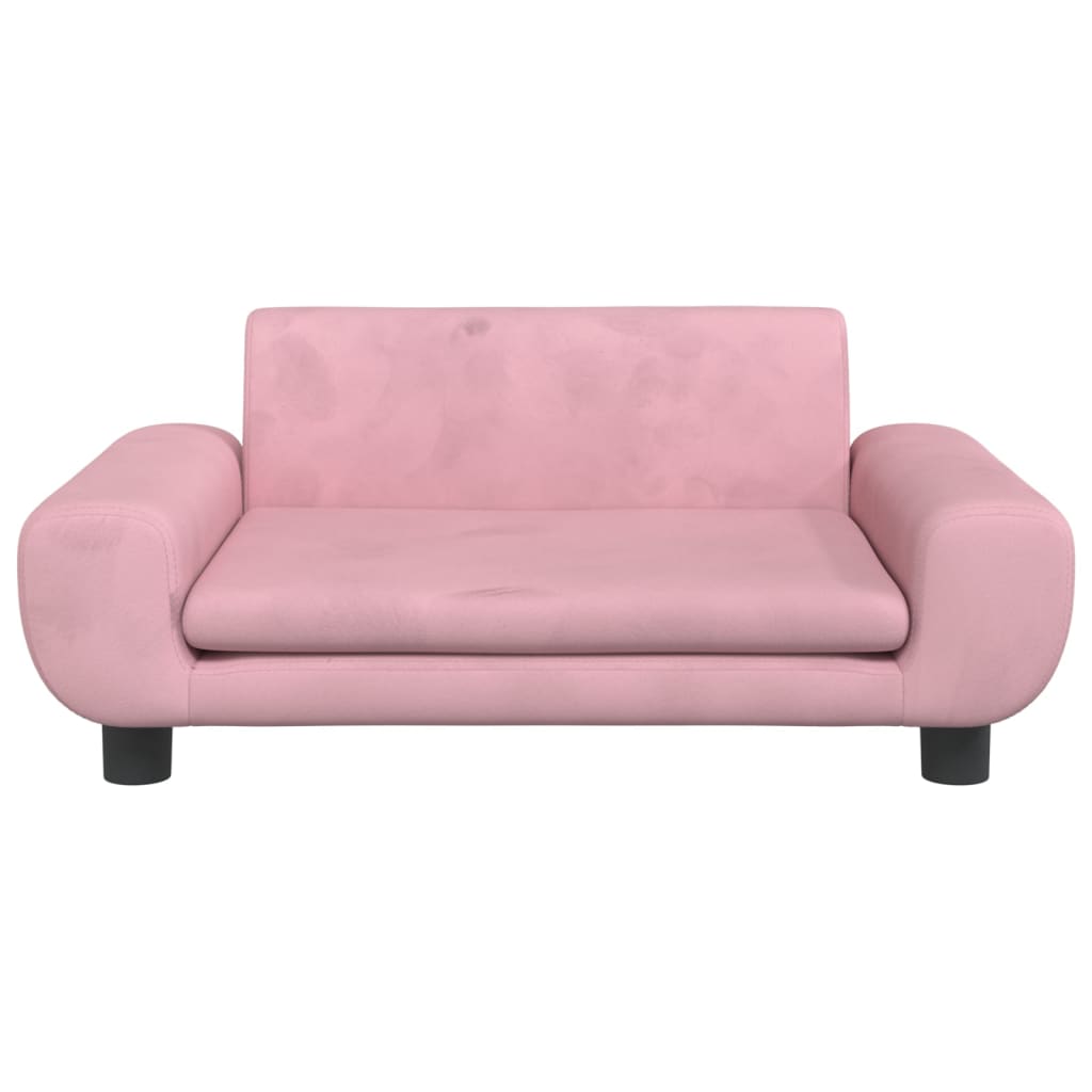Divano per Bambini Rosa 70x45x33 cm in Velluto