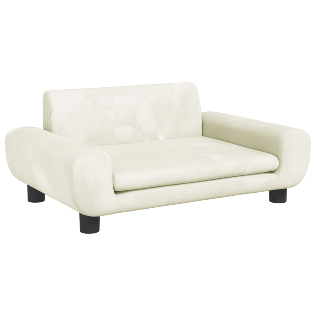 Divano per Bambini Crema 70x45x33 cm in Velluto