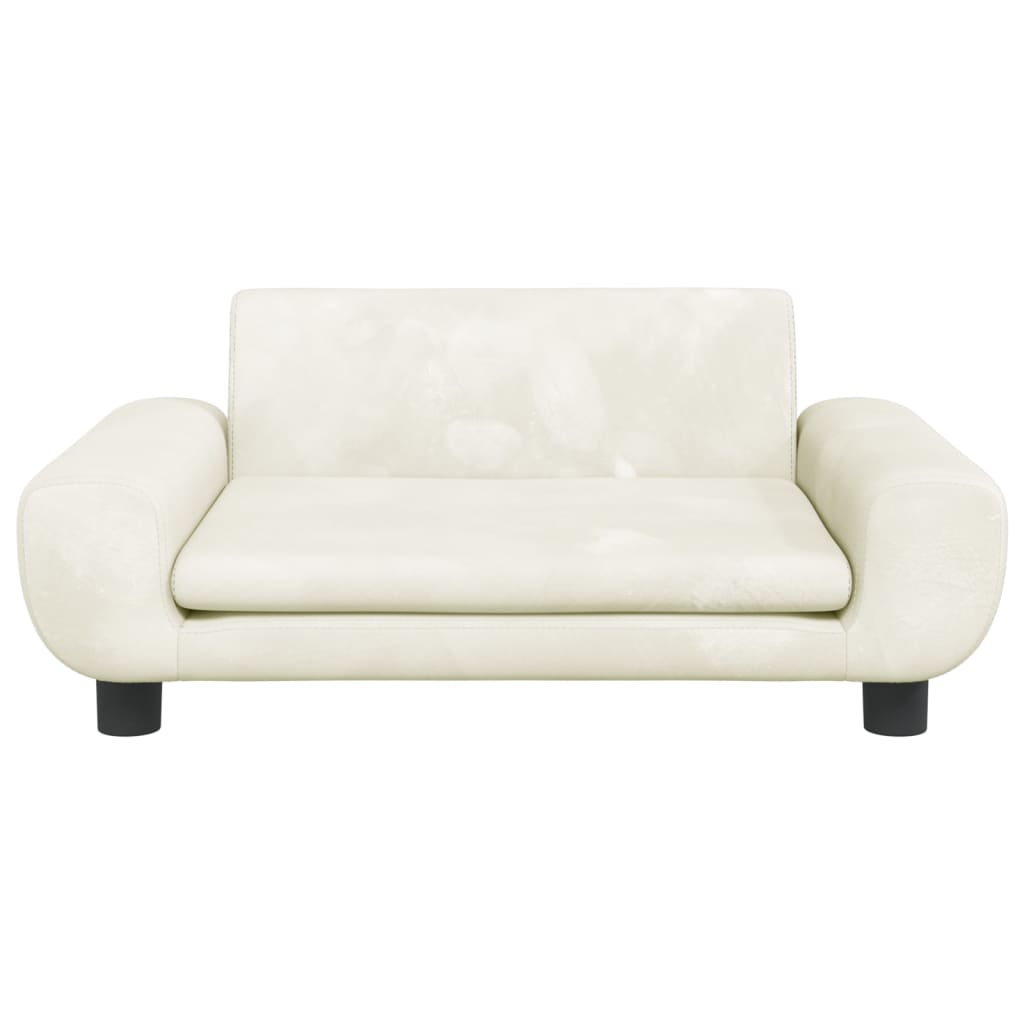 Divano per Bambini Crema 70x45x33 cm in Velluto