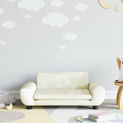 Divano per Bambini Crema 70x45x33 cm in Velluto