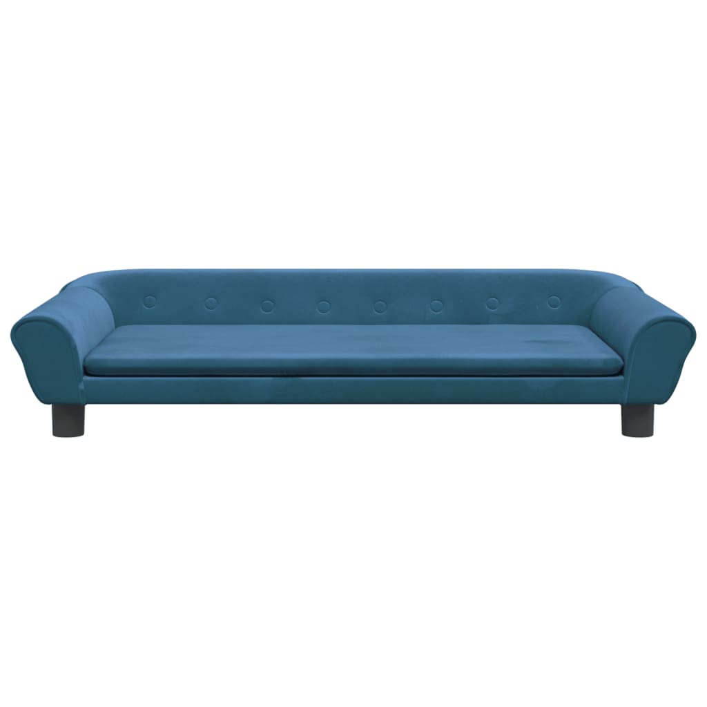 Divano per Bambini Blu 100x50x26 cm in Velluto