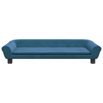 Divano per Bambini Blu 100x50x26 cm in Velluto