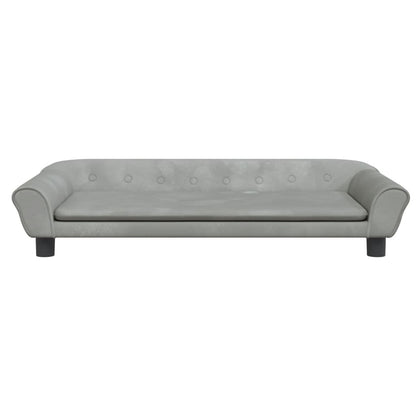 Divano per Bambini Grigio Chiaro 100x50x26 cm in Velluto