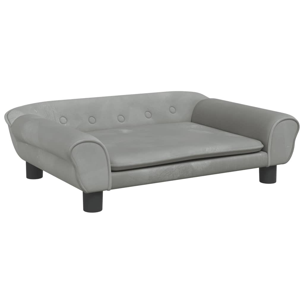 Divano per Bambini Grigio Chiaro 70x45x26 cm in Velluto