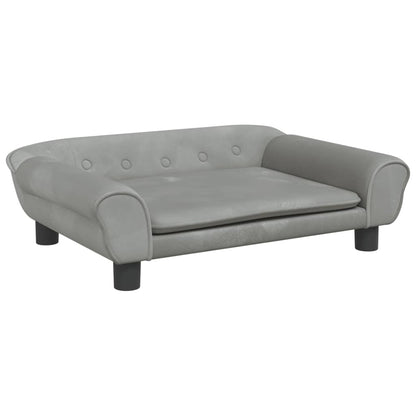Divano per Bambini Grigio Chiaro 70x45x26 cm in Velluto
