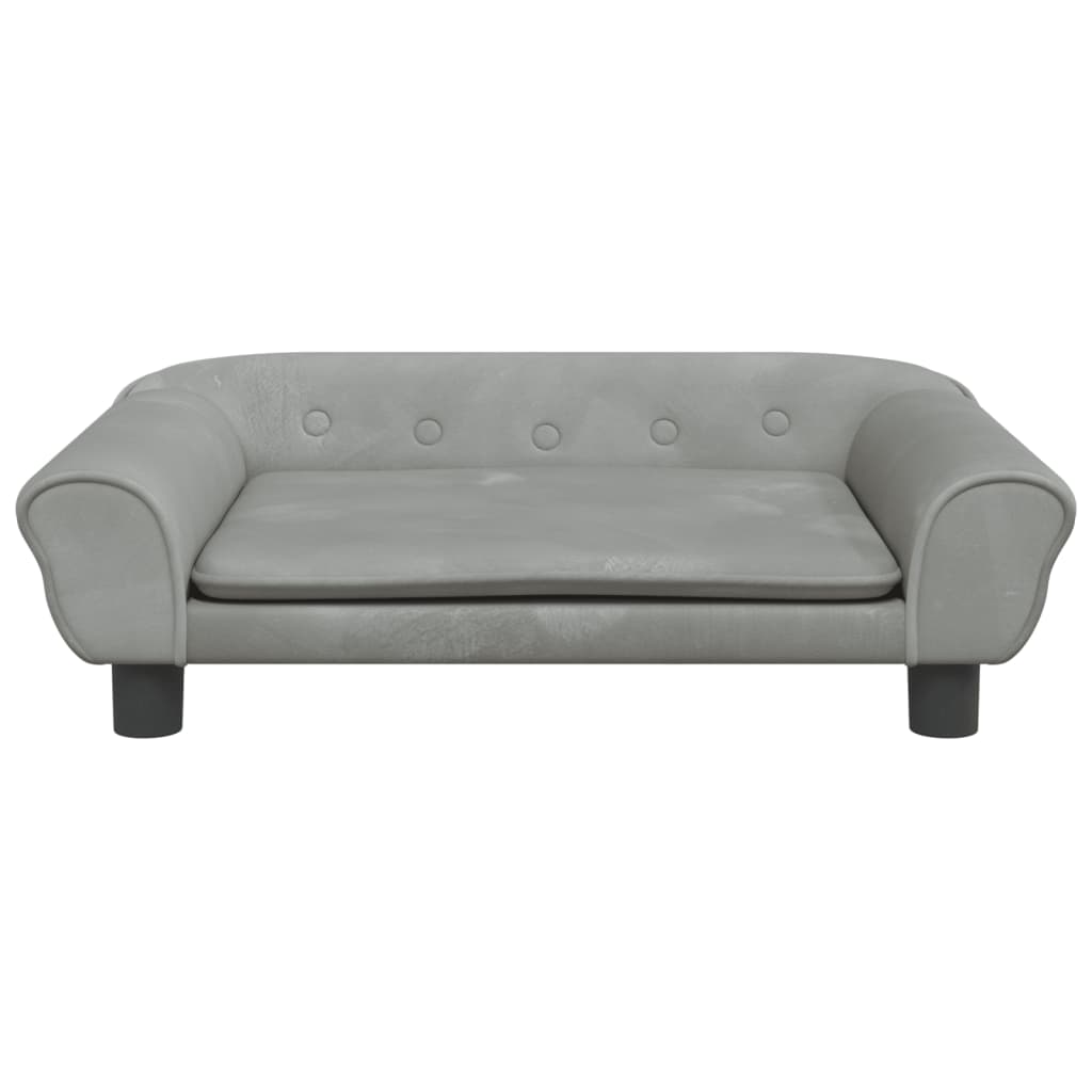 Divano per Bambini Grigio Chiaro 70x45x26 cm in Velluto