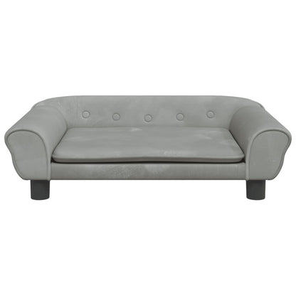 Divano per Bambini Grigio Chiaro 70x45x26 cm in Velluto