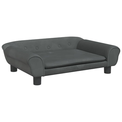 Divano per Bambini Grigio Scuro 70x45x26 cm in Velluto