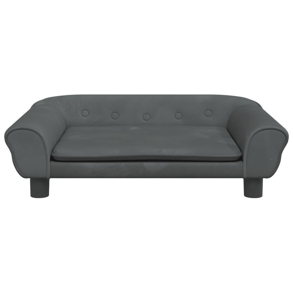 Divano per Bambini Grigio Scuro 70x45x26 cm in Velluto