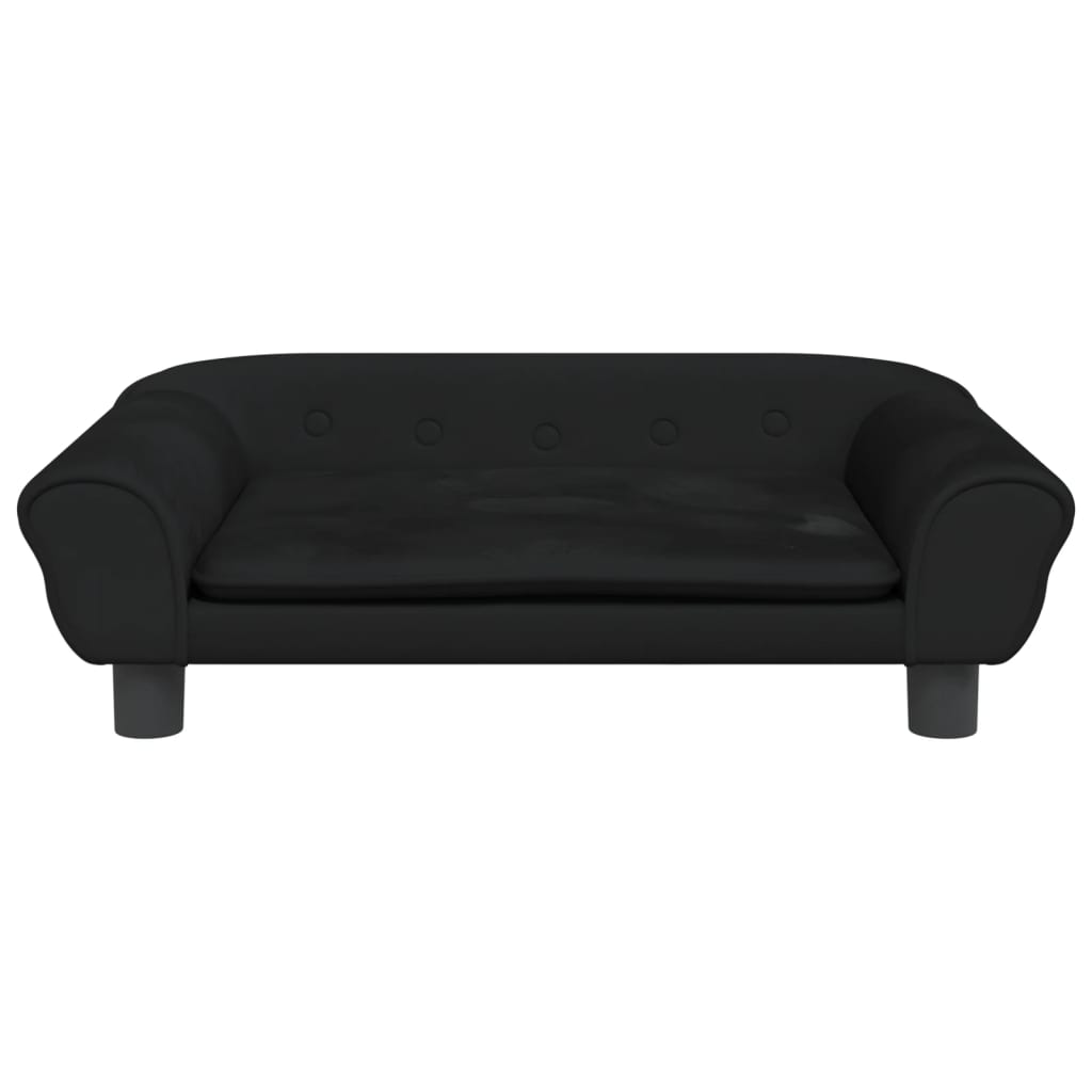 Divano per Bambini Nero 70x45x26 cm in Velluto
