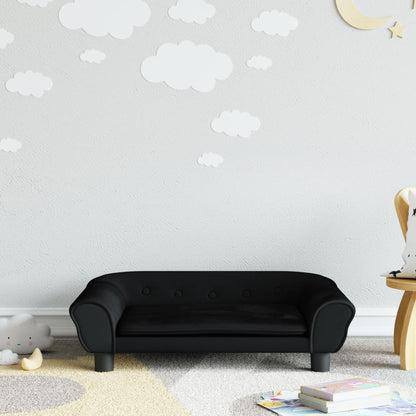 Divano per Bambini Nero 70x45x26 cm in Velluto