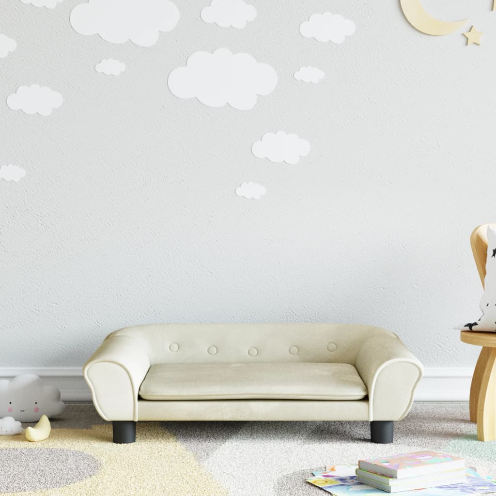 Divano per Bambini Crema 70x45x26 cm in Velluto