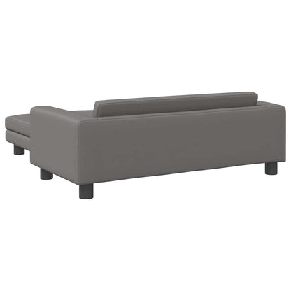 Divano Bambini con Poggiapiedi Grigio 100x50x30 cm Similpelle
