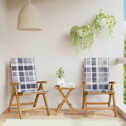 Sedie da Giardino Reclinabili con Cuscini 2 pz in Legno di Teak