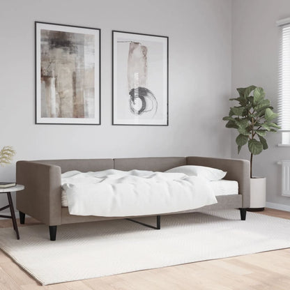Divano Letto con Materasso Tortora 100x200 cm in Tessuto