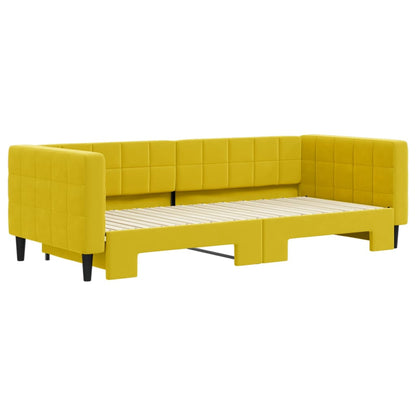 Divano Letto con Letto Estraibile Giallo 90x200 cm in Velluto