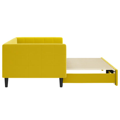 Divano Letto con Letto Estraibile Giallo 90x200 cm in Velluto