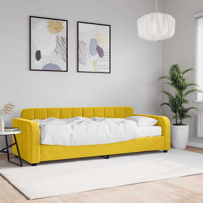 Divano Letto con Materasso Giallo 80x200 cm in Velluto