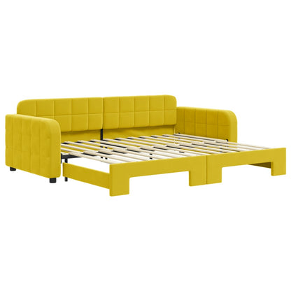 Divano Letto con Letto Estraibile Giallo 90x200 cm in Velluto