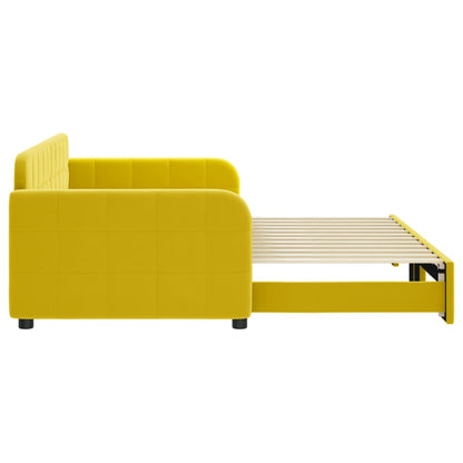 Divano Letto con Letto Estraibile Giallo 90x200 cm in Velluto