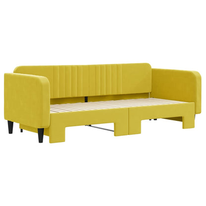 Divano Letto con Letto Estraibile Giallo 90x200 cm in Velluto