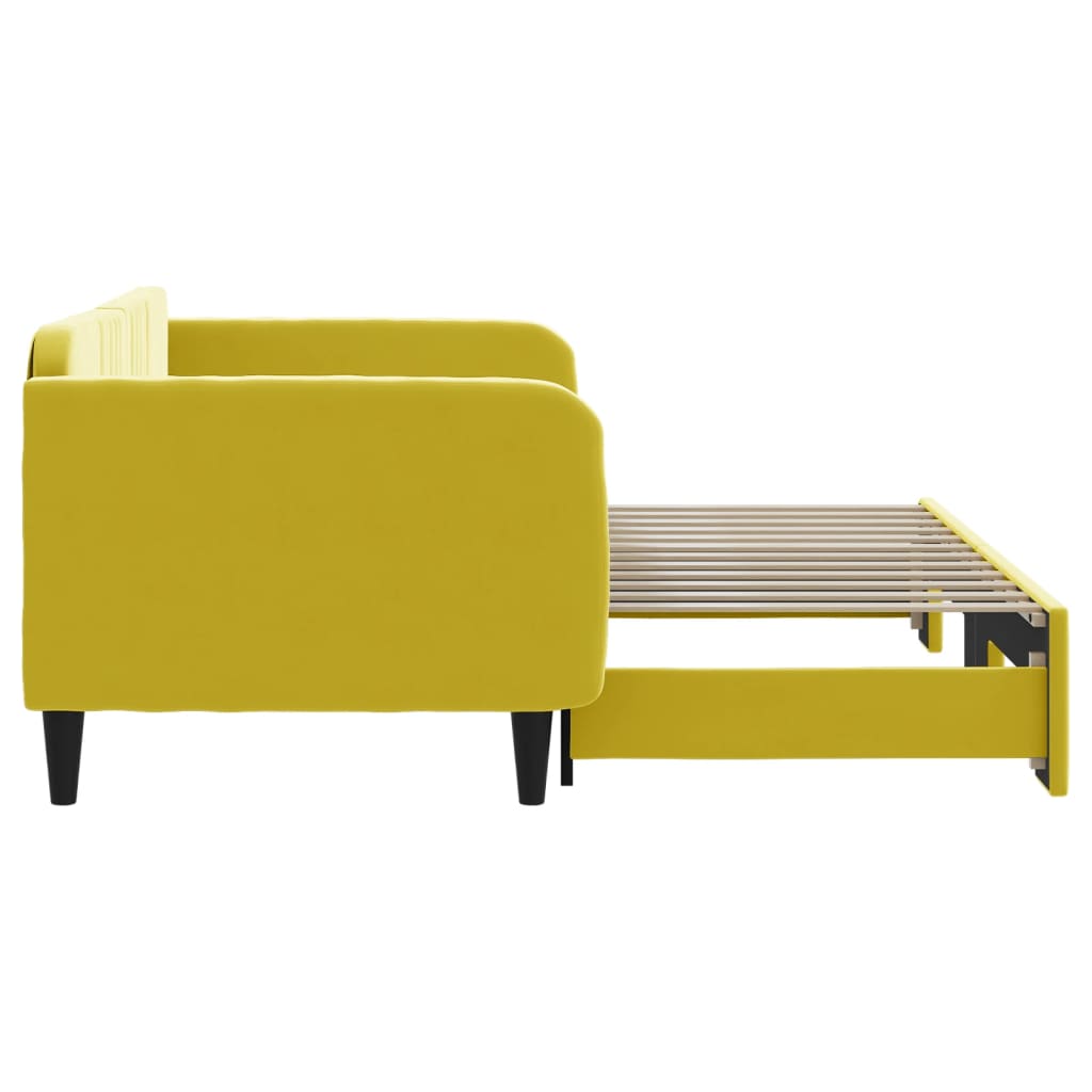 Divano Letto con Letto Estraibile Giallo 90x200 cm in Velluto