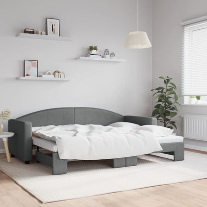 Divano Letto con Letto Estraibile Grigio Scuro 80x200 Tessuto