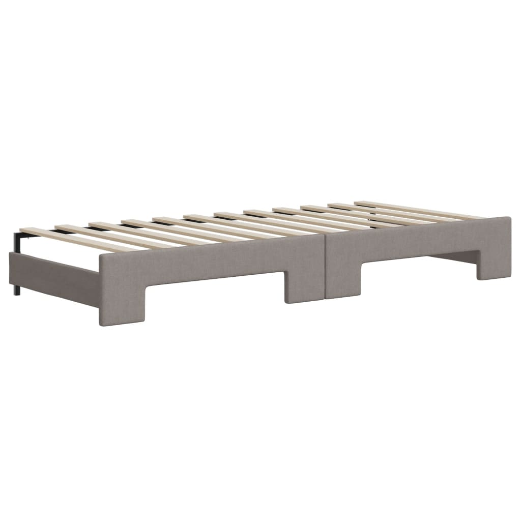 Divano Letto Estraibile con Cassetti Tortora 90x200 cm Tessuto
