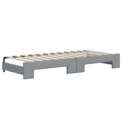 Divano Letto Estraibile Cassetti Grigio Chiaro 100x200 Tessuto