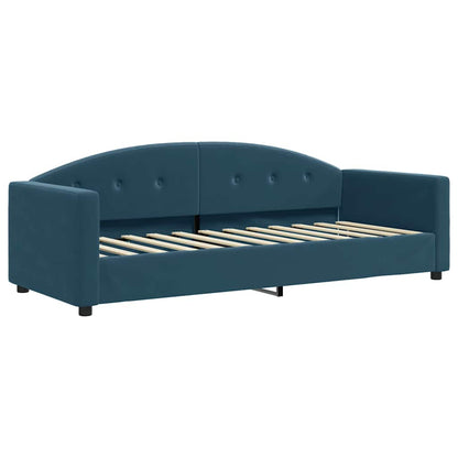 Divano Letto con Materasso Blu 80x200 cm in Velluto
