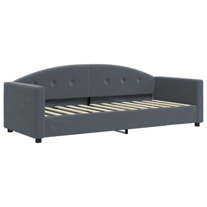 Divano Letto con Materasso Grigio Scuro 80x200 cm in Velluto
