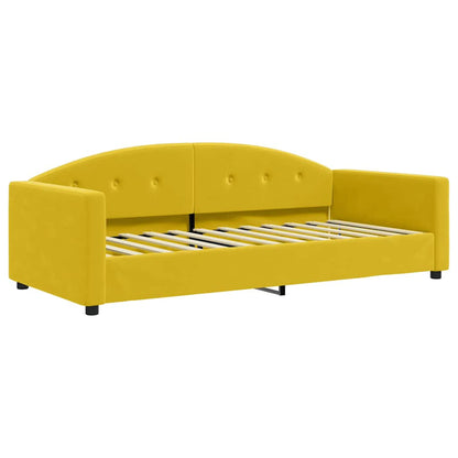 Divano Letto con Materasso Giallo 90x200 cm in Velluto