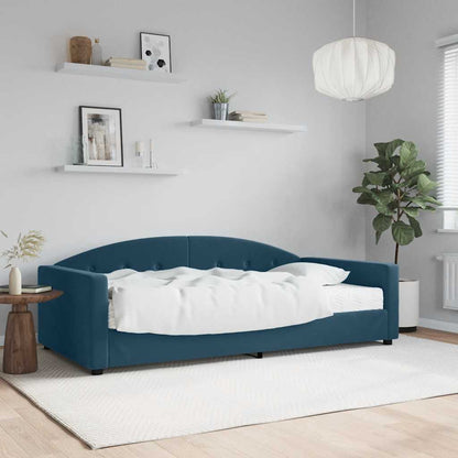 Divano Letto con Materasso Blu 100x200 cm in Velluto