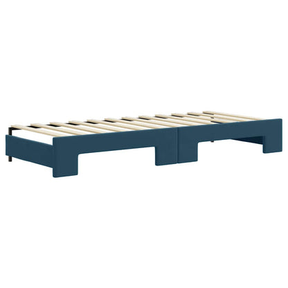 Divano Letto con Letto Estraibile Blu 80x200 cm in Velluto